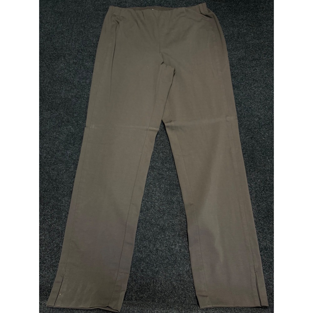 J. Jill Ponte Slim Leg Pants Brown Elastic Waist Tall Size Medium
